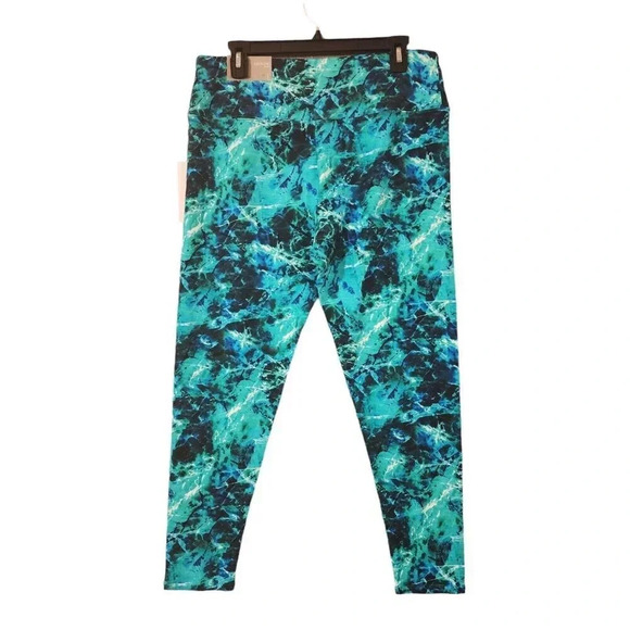 New Soft Surrounding Ankle Legging Women's Large Green & Blue Super Slim - Picture 3 of 8